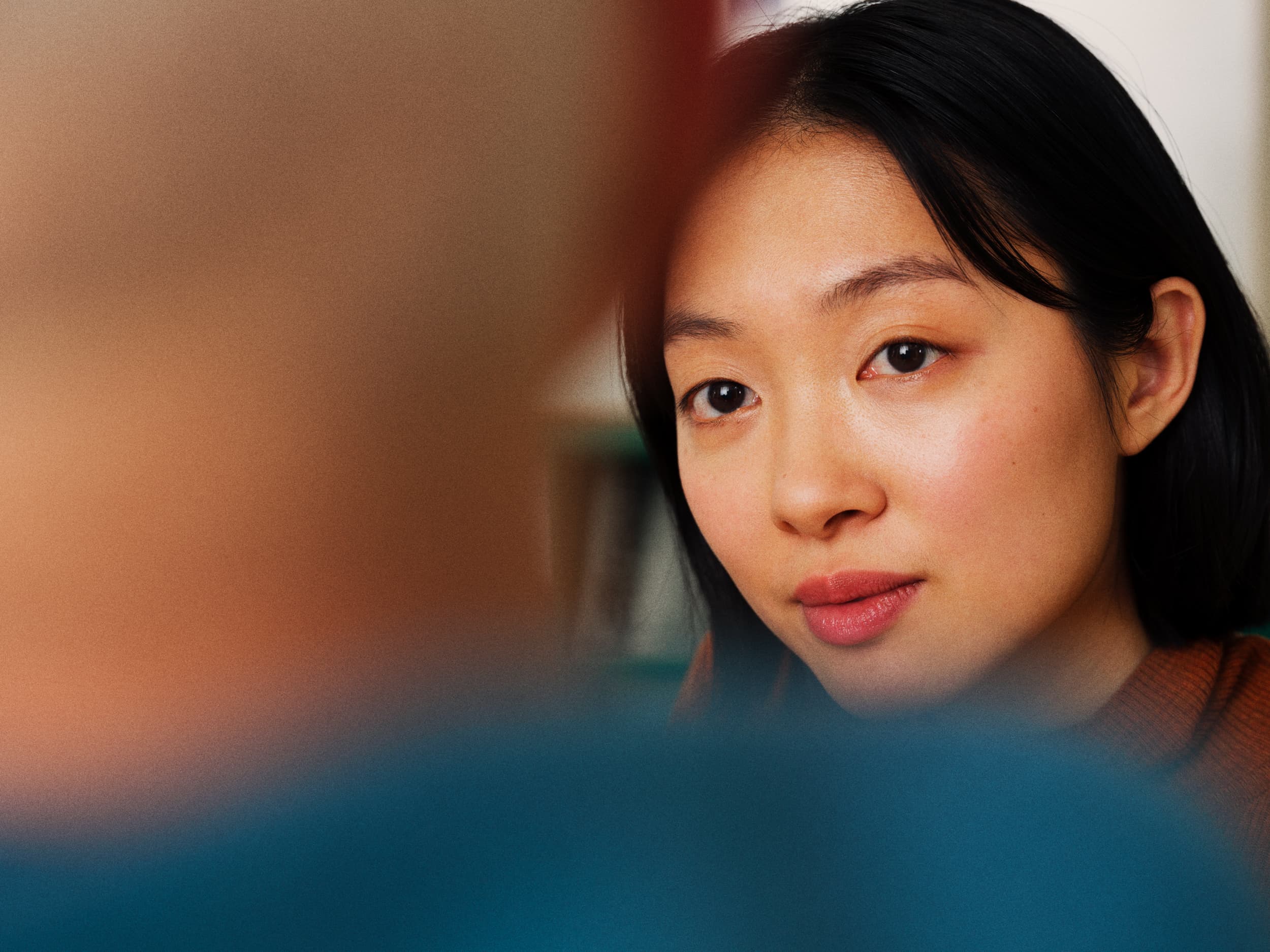 Female face close up